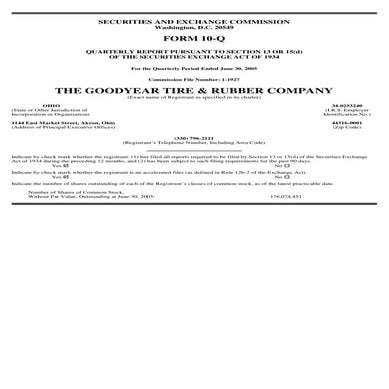 goodyear 10Q Reports2Q'05 10-Q