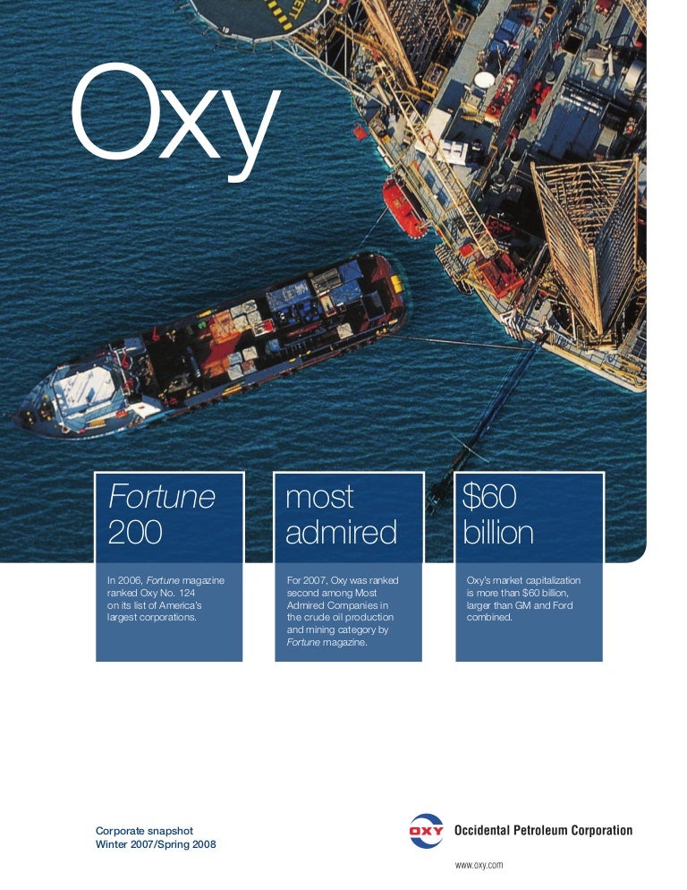 occidental petroleum Oxy Corporate Snapshot