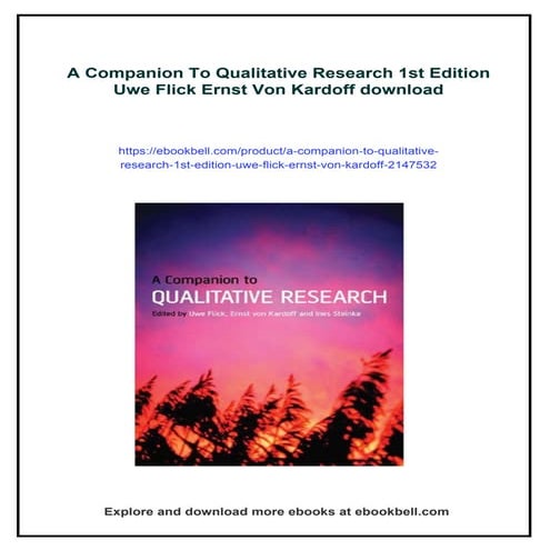 A Companion To Qualitative Research 1st Edition Uwe Flick Ernst Von ...