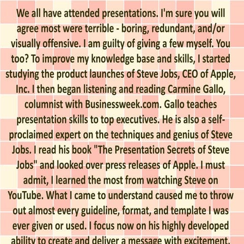 Creating Awe-Inspiring Presentations