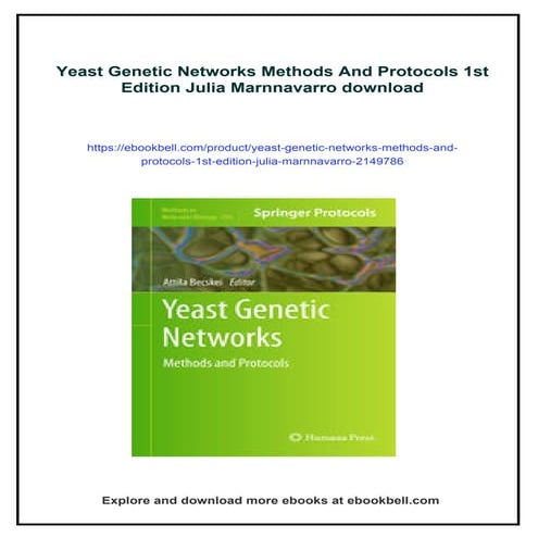 Yeast Genetic Networks Methods And Protocols 1st Edition Julia Marnnavarro