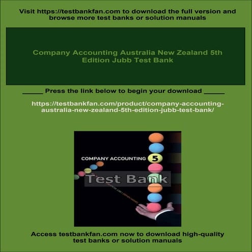 Company Accounting Australia New Zealand 5th Edition Jubb Solutions ...