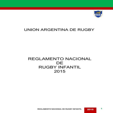Reglamento Argentino de Rugby Infantil 2015