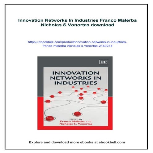 Innovation Networks In Industries Franco Malerba Nicholas S Vonortas