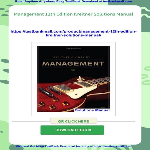 Management 12th Edition Kreitner Solutions Manual