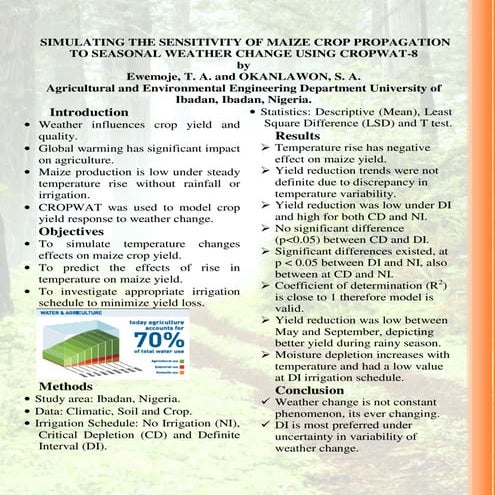 Simulating the sensitivity of maize crop propagation to seasonal weather chan...