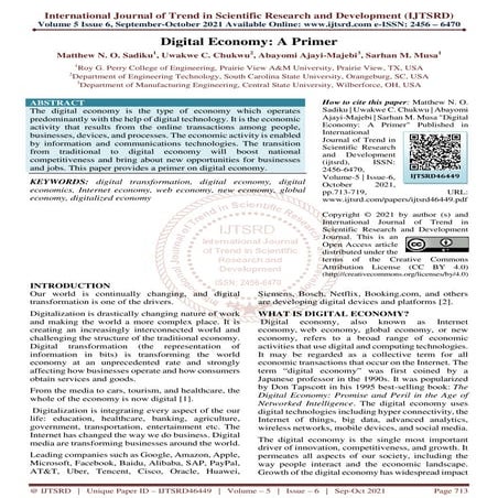 Digital Economy A Primer