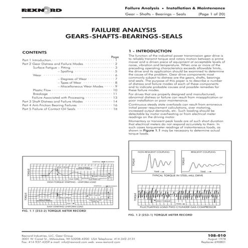 108 010 failure-analysis-gears,-shafts,-bearings,-seals-maintenance-manual