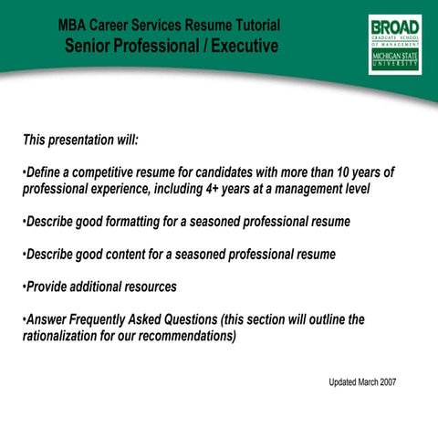 Creating a Resume Using Microsoft Word 2010 | PPTX