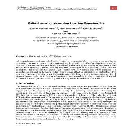 Online Learning: Increasing Learning Opportunities