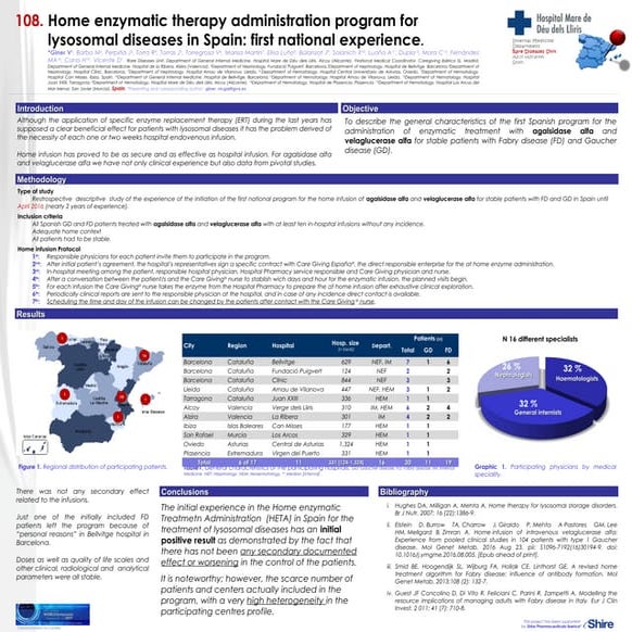 Home enzymatic therapy administration program for lysosomal diseases in Spain...