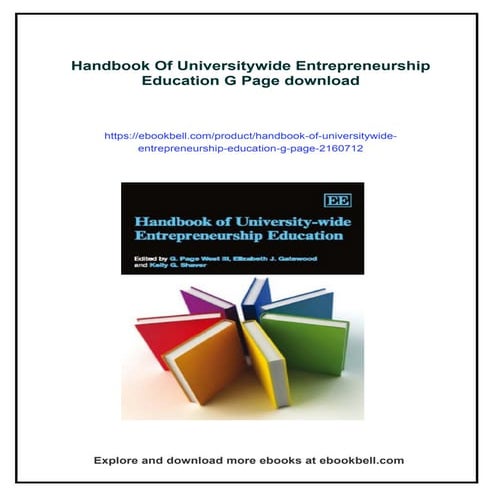 Handbook Of Universitywide Entrepreneurship Education G Page