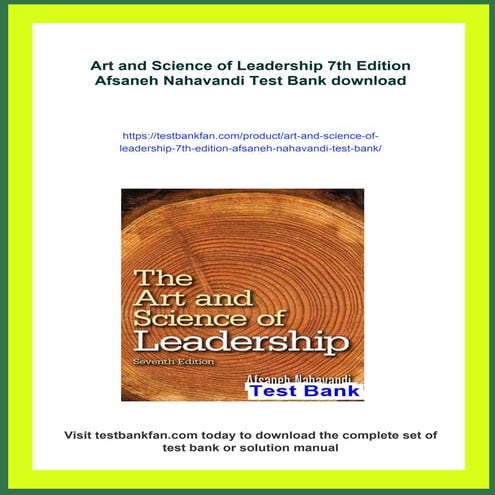 Art and Science of Leadership 7th Edition Afsaneh Nahavandi Test Bank | PDF