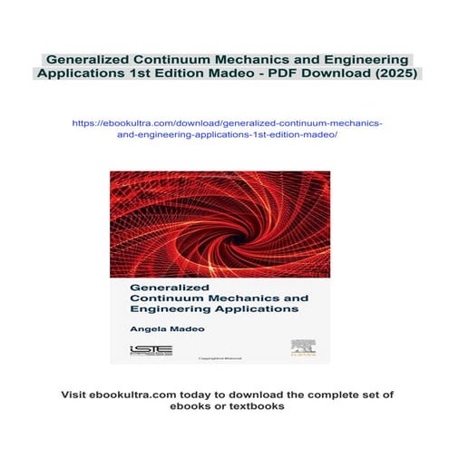 Generalized Continuum Mechanics and Engineering Applications 1st ...