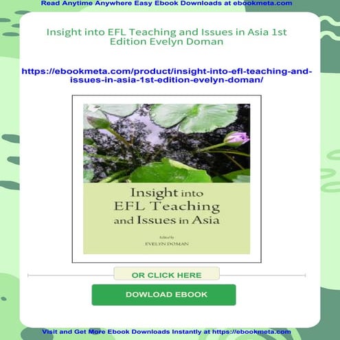 Insight into EFL Teaching and Issues in Asia 1st Edition Evelyn Doman