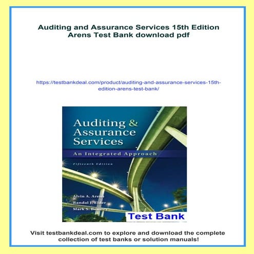 Auditing and Assurance Services 15th Edition Arens Test Bank