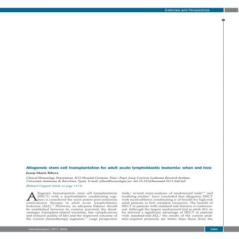 Guidelines for the management of relapsed acute lymphoblastic | PDF