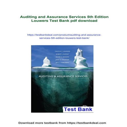 Auditing and Assurance Services 5th Edition Louwers Test Bank
