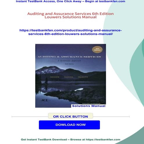 Auditing and Assurance Services 6th Edition Louwers Solutions Manual