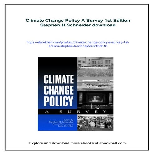 Climate Change Policy A Survey 1st Edition Stephen H Schneider