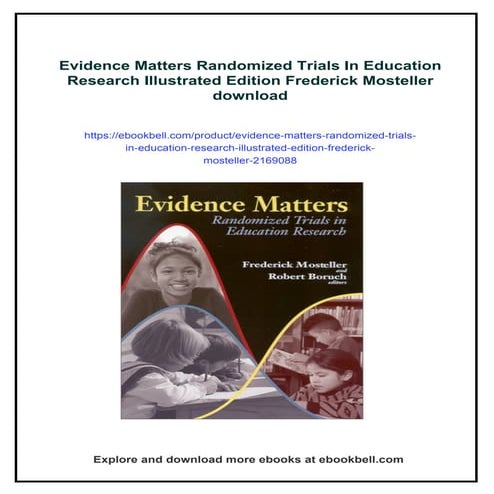Evidence Matters Randomized Trials In Education Research Illustrated Edition ...