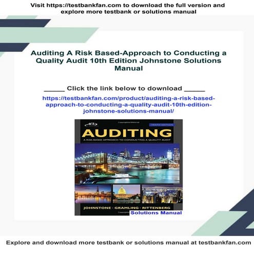 Auditing A Risk Based-Approach to Conducting a Quality Audit 10th ...