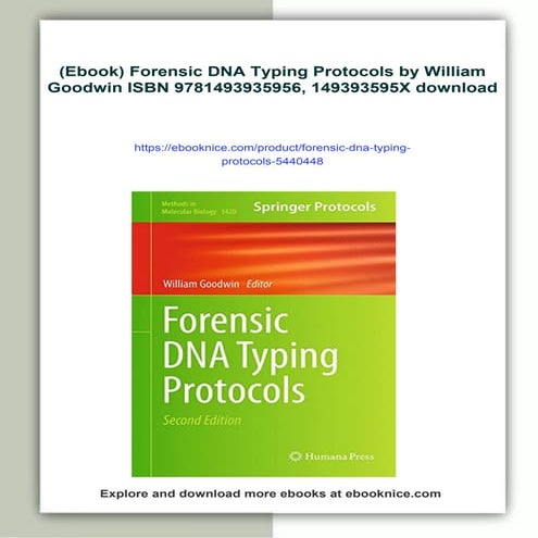 (Ebook) Forensic DNA Typing Protocols by William Goodwin ISBN ...