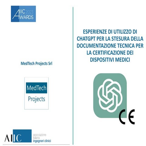 ESPERIENZE DI UTILIZZO DI CHATGPT PER LA STESURA DELLA DOCUMENTAZIONE TECNICA...