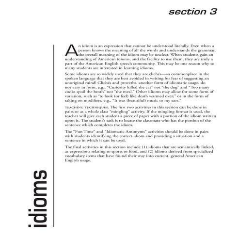 American idioms