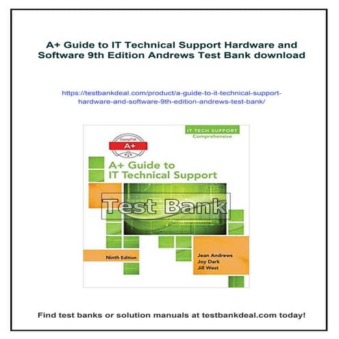 A+ Guide to IT Technical Support Hardware and Software 9th Edition Andrews Te...