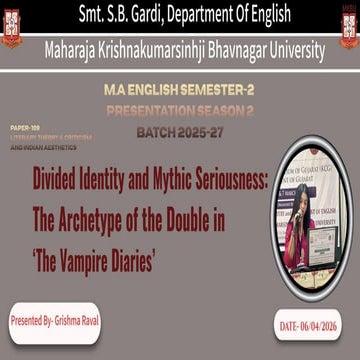 Divided Identity and Mythic Seriousness: The Archetype of the Double in ...
