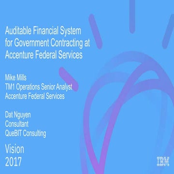 Auditable Financial System for Government Contracting at Accenture Federal Se...