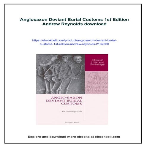 Anglosaxon Deviant Burial Customs 1st Edition Andrew Reynolds | PDF