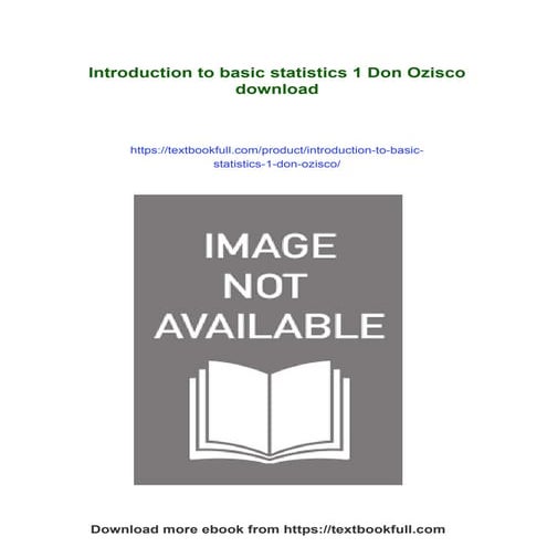 Introduction to basic statistics 1 Don Ozisco