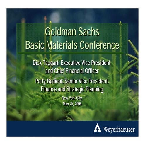 Weyerhaeuser Ubs Global Paper Forest Products Conference Presentation