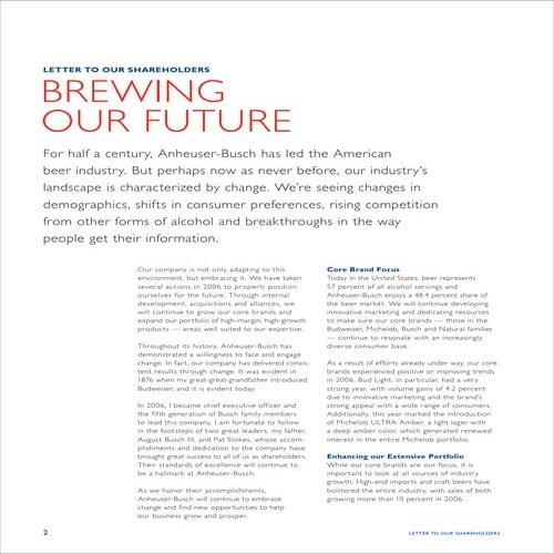 anheuser-busch 2006AR_LetterToShareholders