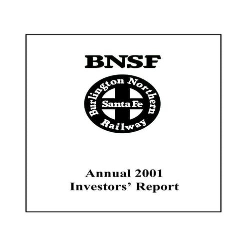 bnsf 4Q 2001 Investors Report
