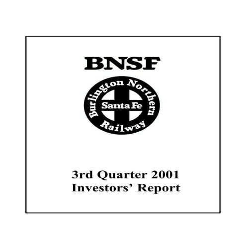 bnsf 3Q 2001 investors Report