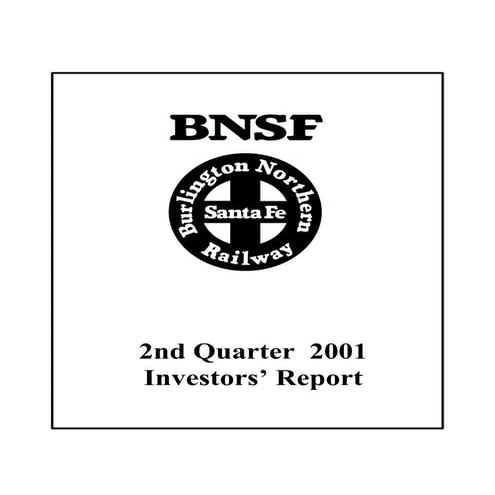 bnsf 2Q 2001 Investors Report