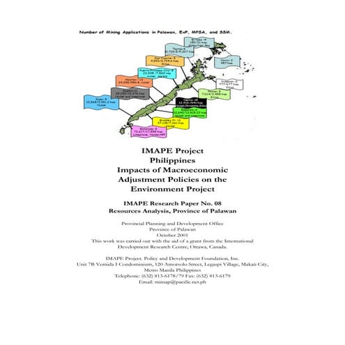 Resources Analysis - Province of Palawan, Impacts of Macroeconomic Adjustment...