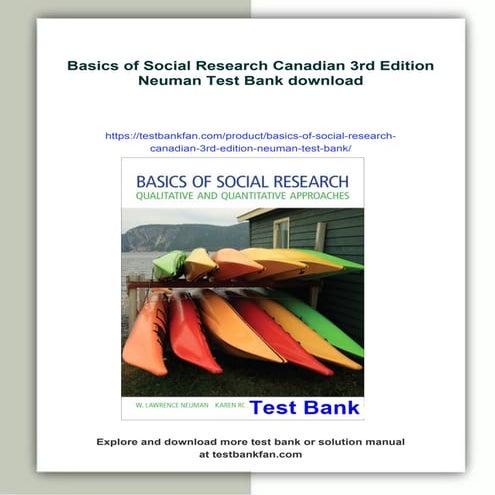 Basics of Social Research Canadian 3rd Edition Neuman Test Bank