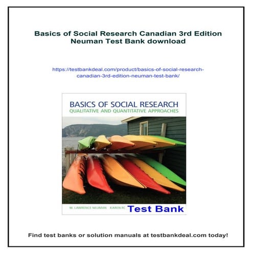 Basics of Social Research Canadian 3rd Edition Neuman Test Bank