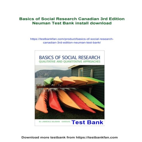 Basics of Social Research Canadian 3rd Edition Neuman Test Bank