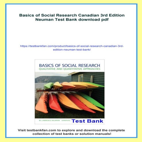 Basics of Social Research Canadian 3rd Edition Neuman Test Bank