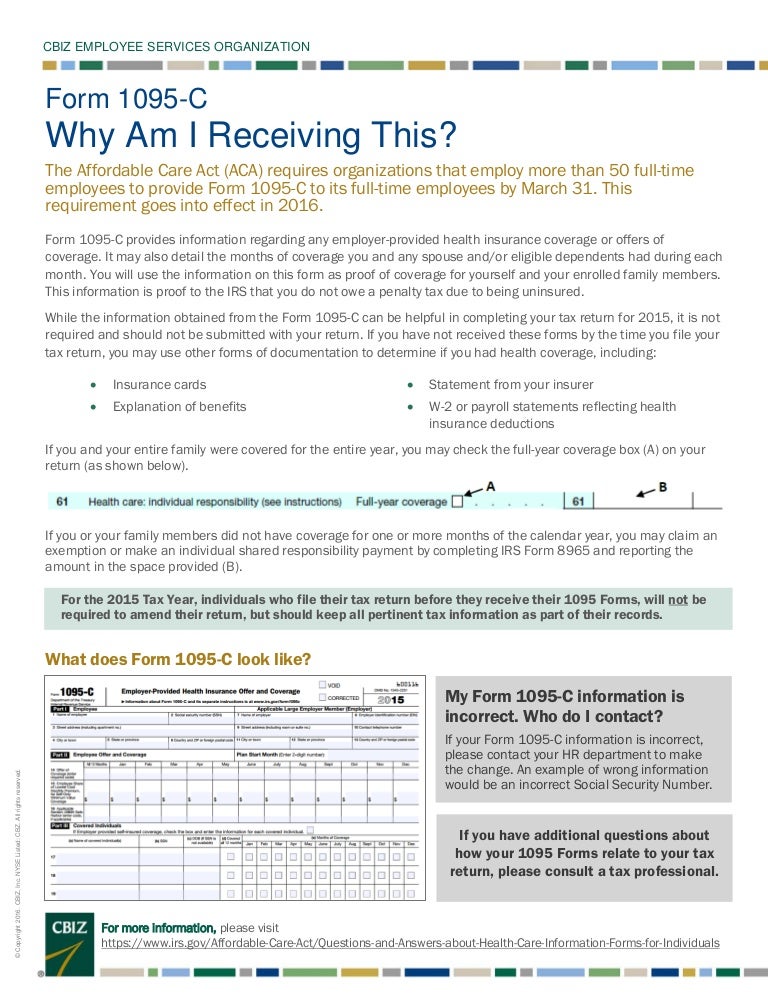 Form 1095C For SelfFunded Plans