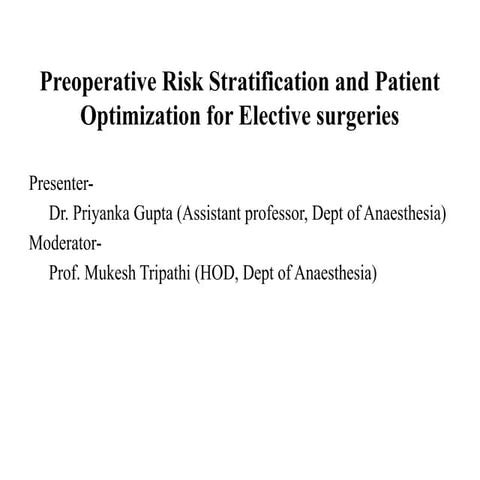 Pre operative assessment / PAC | PPT