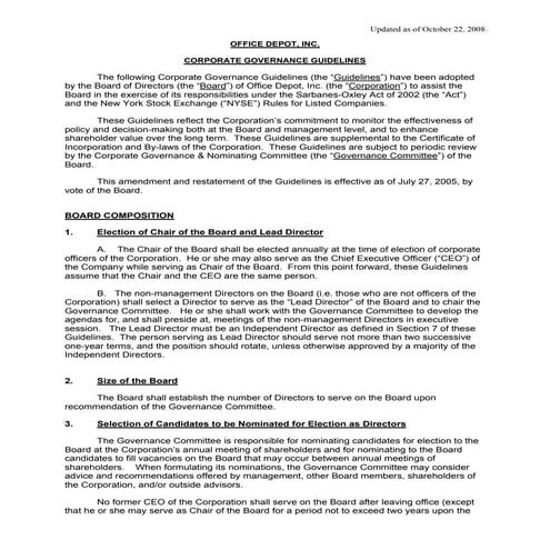  office depot  Governance_Guidelines_October_2008