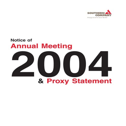 southern Proxy Statement 2004