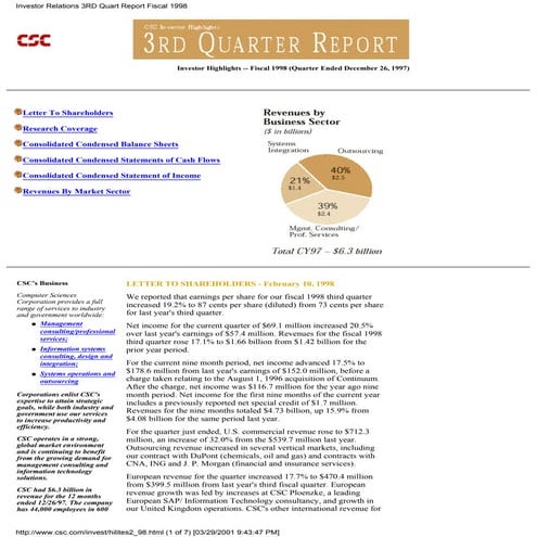 computer sciences FY 1998 Q3