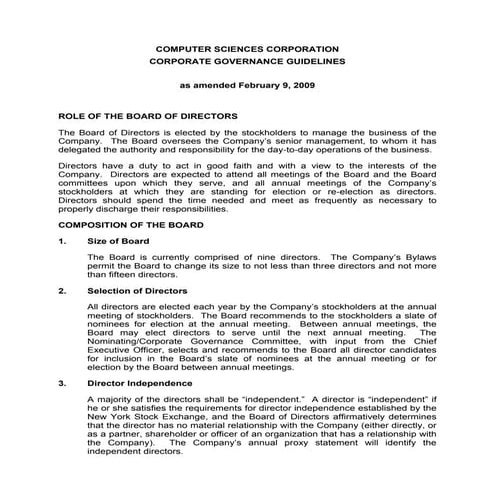 computer sciences Corp Gov Guide lines